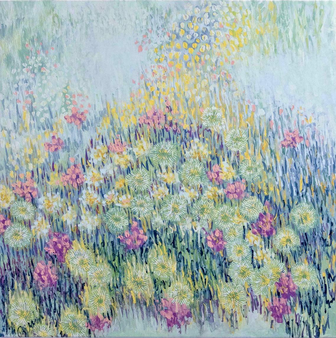 Dandelions l, Acrylic on Canvas, 2026, 122 x 122 cm
